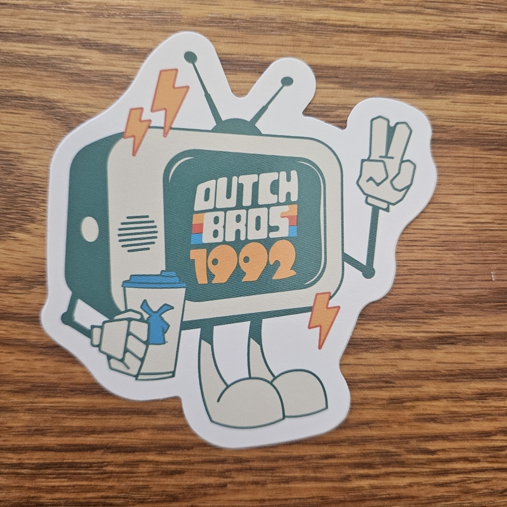 Dutch Bros 1992 Retro TV Sticker
